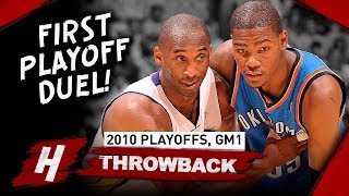 Kobe Bryant vs Kevin Durant FIRST EVER PLAYOFF Duel, Game 1 Highlights 2010 NBA Playoffs - EPIC!