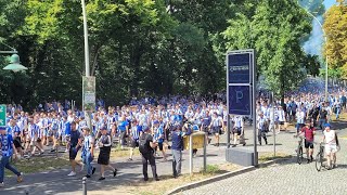 Derby-Treffpunkt und Fanmarsch der Herthaner durch Treptow! - 1. FC Union - Hertha BSC 💙