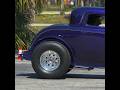 1932 Ford Coupe Hot Rod Classic Car Exhaust Sound Driving By at the Car Show Cruise In
