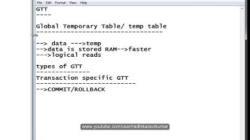 SQL: Global Temporary Table (GTT) Part-1