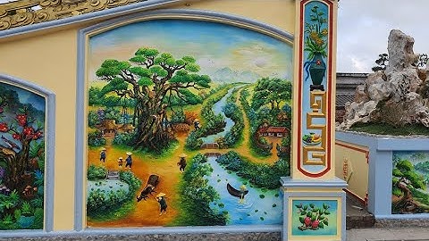 Điêu khắc bức tranh phù điêu đồng quê nghệ thuật điêu khắc bằng xi măng