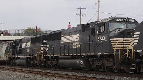 NS 14N with two ex-Conrail SD60Is trailing dead in tow! - Berea, OH