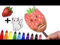 How to easily draw a strawberry cat