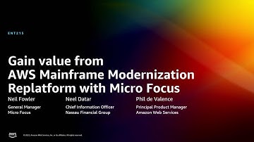 AWS re:Invent 2022 - Gain value from AWS Mainframe Modernization Replatform w/Rocket Software ENT215