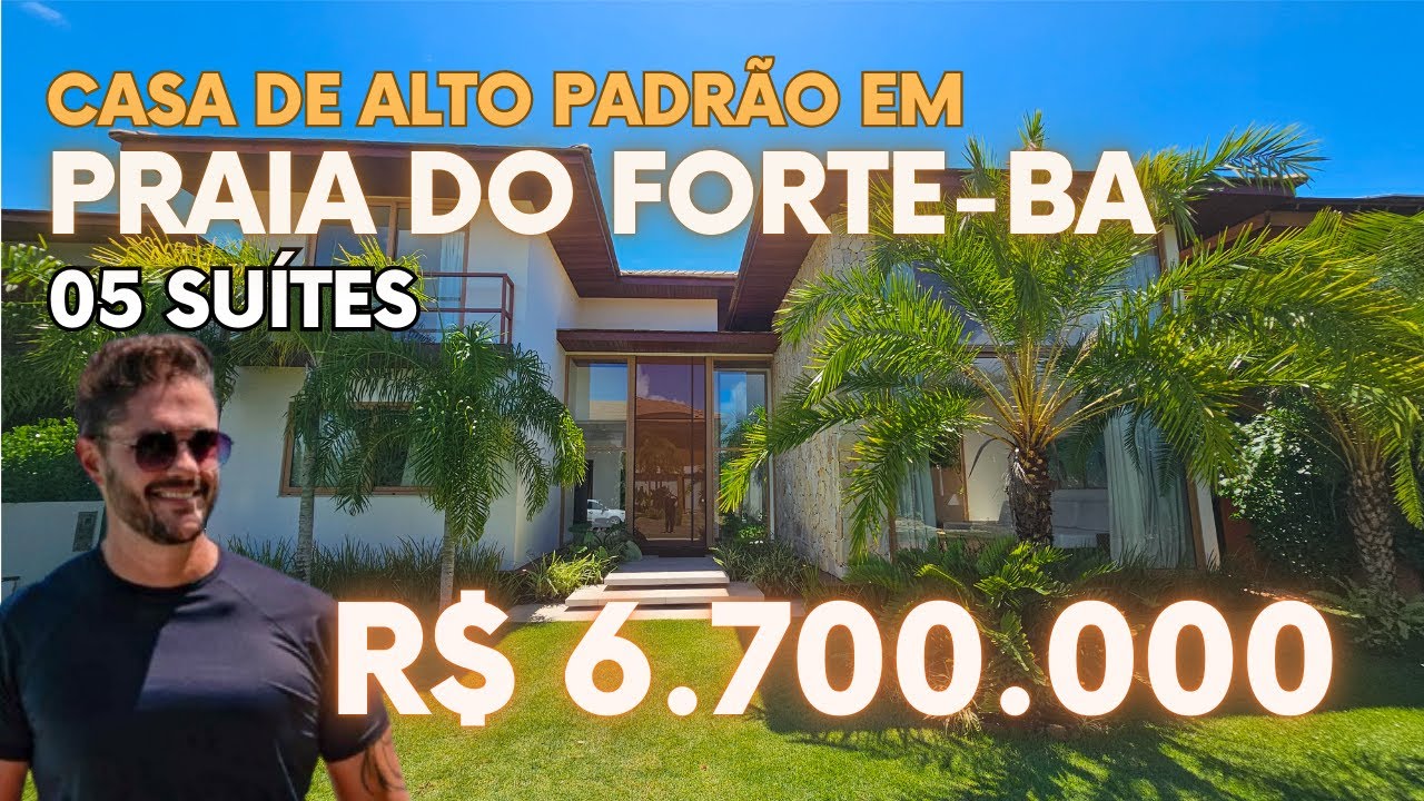 Casa de Alto Padrão, 5 suítes, em Praia do Forte - BA