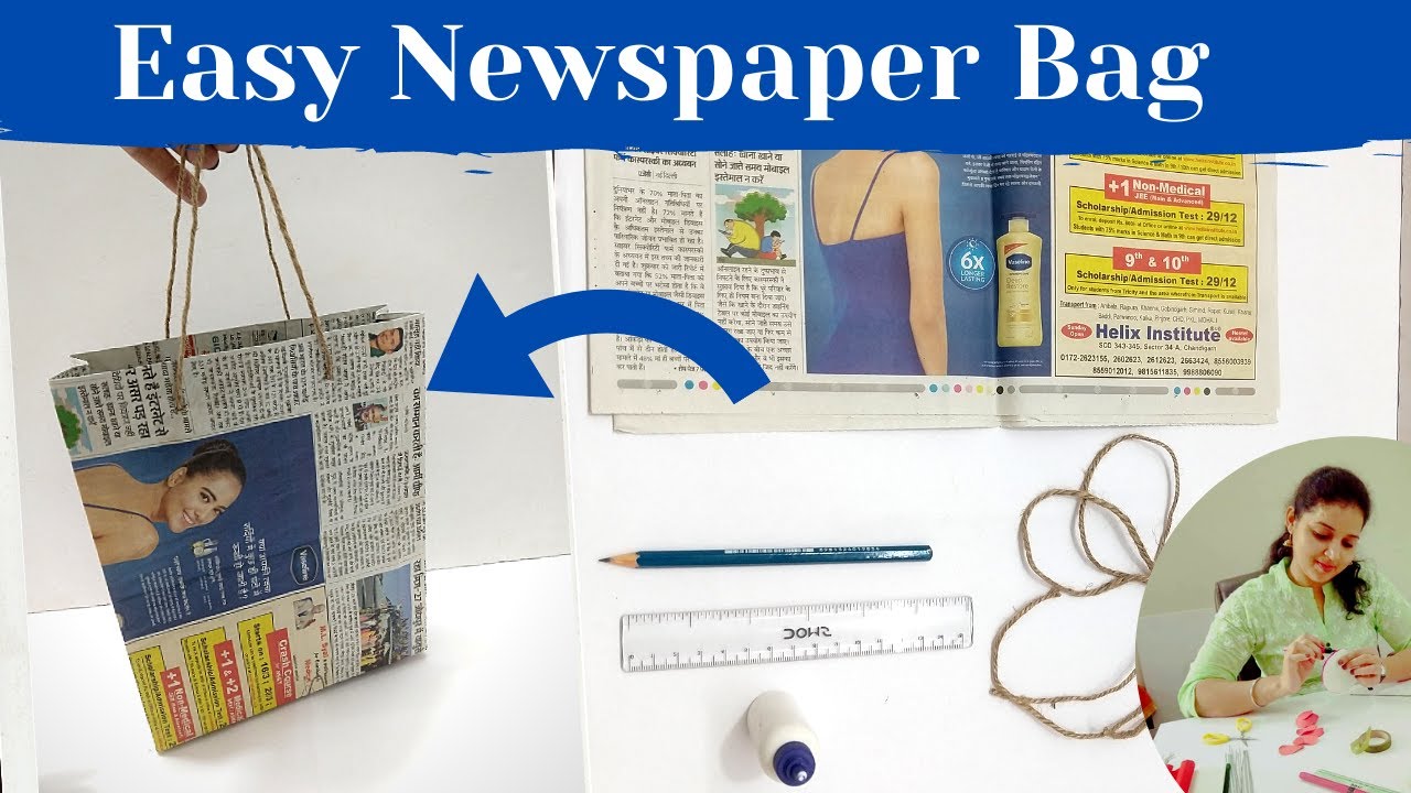 How to Make Newspaper Bag Easy Paper bag Best Out of Waste YouTube