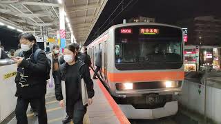 E231系0番台ｹﾖMu2編成が北朝霞駅1番線を各駅停車府中本町行として発車する動画（1820E）