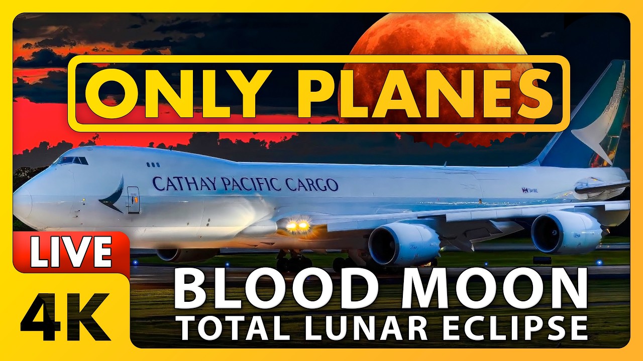 🌑 TOTAL LUNAR ECLIPSE @ Brisbane Airport w/ James & Matt + ATC ✈️