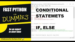 FAST PYTHON FOR DUMMIES-CONDITIONAL STATEMENTS-BASIC BEGINNERS FUNDAMENTAL