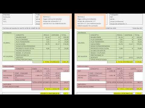 Lección 4.7: Ejemplos de nóminas con indemnización