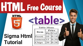 Table in HTML | table, tr, th, td | html full course | Table Structure in html