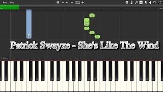 Patrick Swayze - She's Like The Wind - Piano tutorial