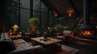 Cozy Fireside Rainfall: Serene Jazz Melodies for Relaxing Evenings 🎶