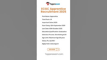 ecgc apprentice recruitment 2025 | ecgc apprentice 2025 | ecgc apprentice 2025 form fill up #viral