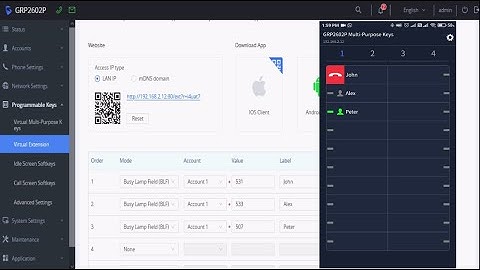 Configuring the Virtual Extension Board on Grandstream GRP260X Phones | Setup & Features