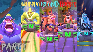 Crash Bandicoot : On the Run ! ALL BOSSES (WUMPA ISLAND)