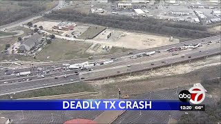 Aerial view of 100-car pileup in Fort Worth