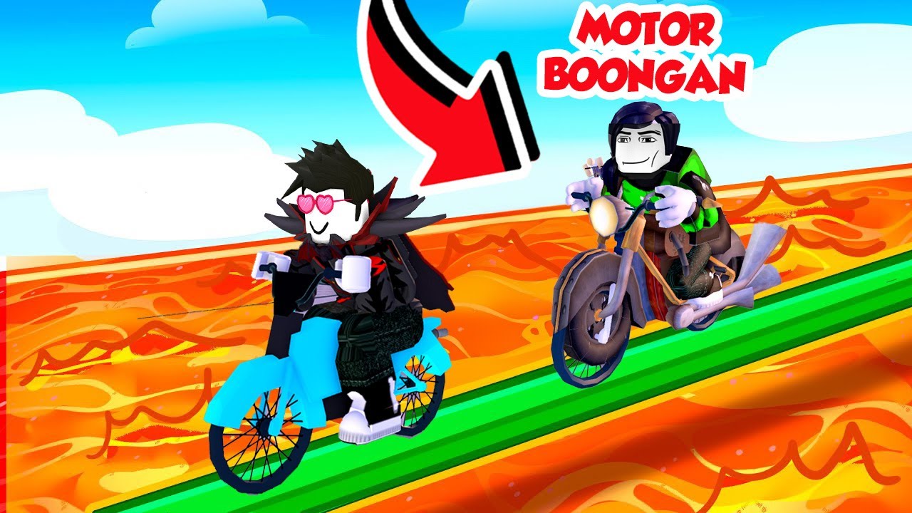 KITA BALAPAN SEPEDA VS MOTOR DI ROBLOX OBBY SEPEDA INI!!!