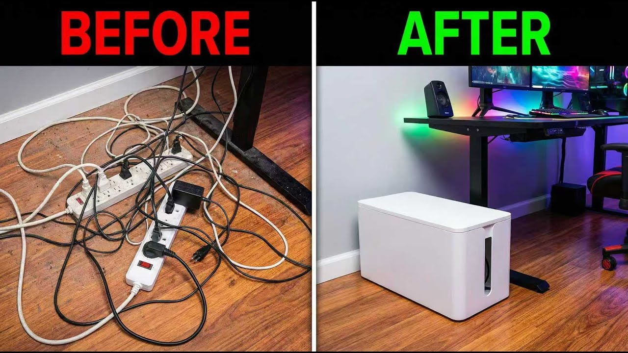 How to Organize a Messy Gamer Desk in Under 1 Hour (Cable Management ...