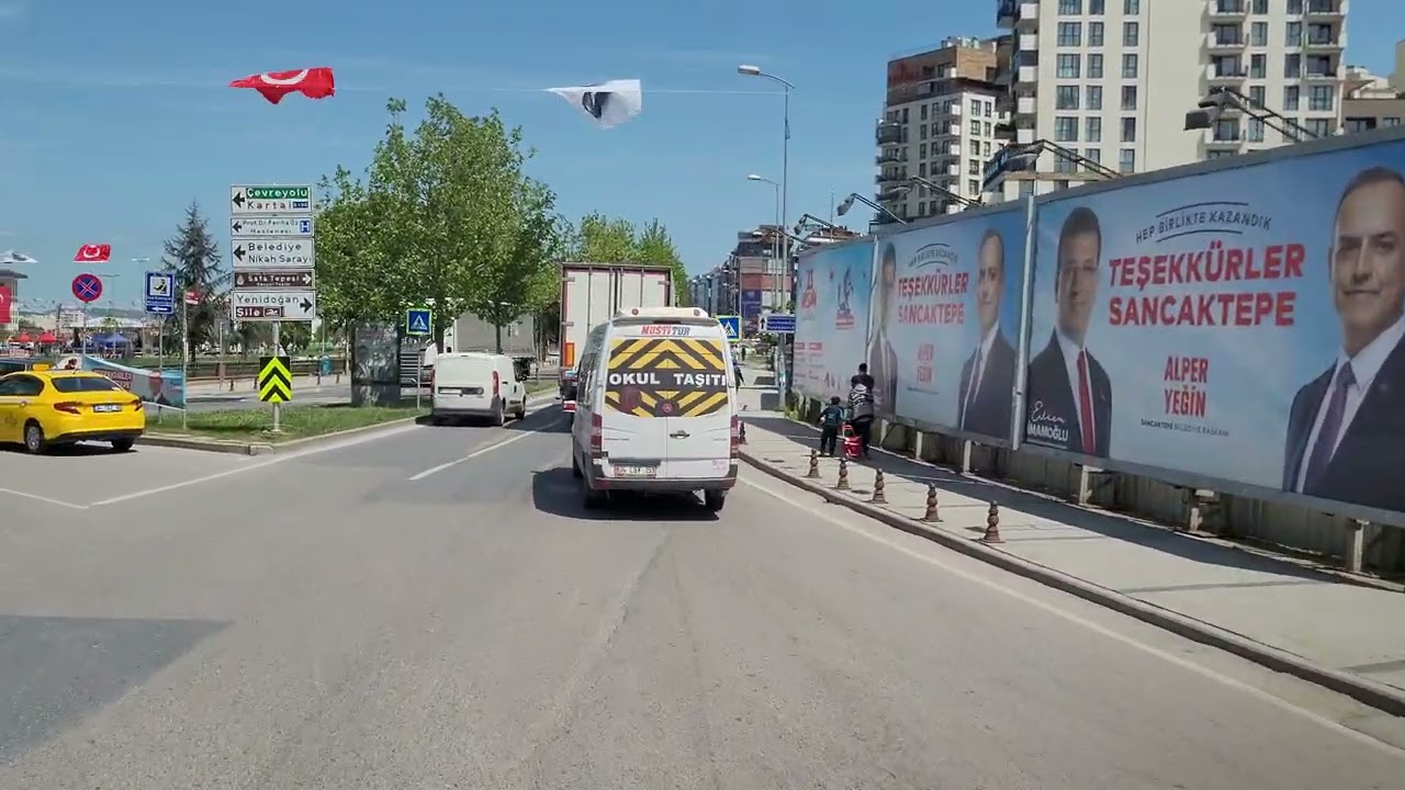 Kartal ,samandıra ,Paşaköy sapağından Hadımköy arası yol manzarası