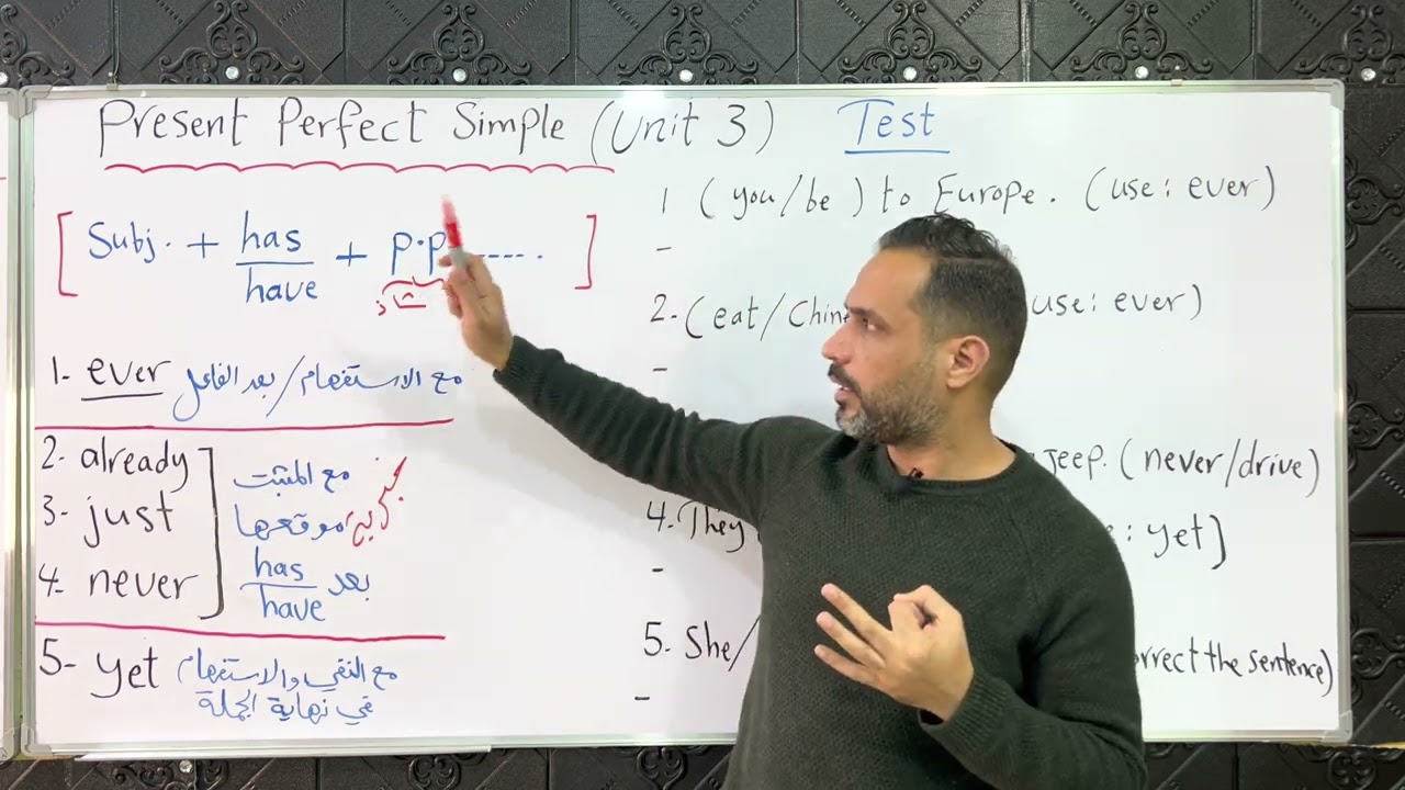 الرابع الاعدادي  Unit 3  المضارع التام البسيط  present perfect simple