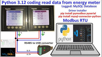 Python coding read data from energy meter and logged data to Mysql database