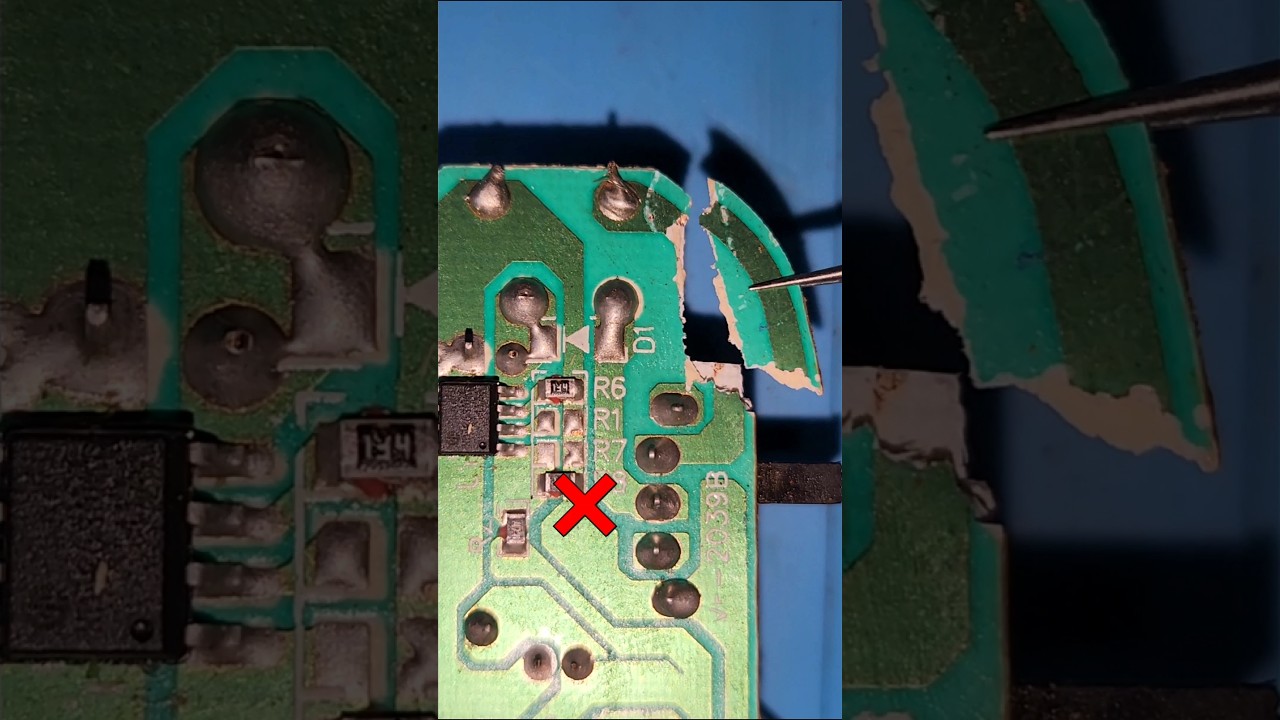 how to fix broken PCB #shorts #trending #pcb #repair #soldering #diy #electrical