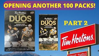 PART 2: RELEASE DAY SPEED ROUND  OPENING 100 PACK OF TIM HORTONS GREATEST DUOS HOCKEY CARDS!