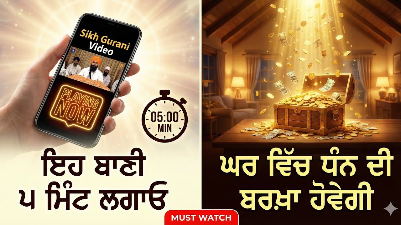 ਇਹ ਬਾਣੀ ੫ ਮਿੰਟ ਲਗਾਓ ਘਰ ਵਿੱਚ ਧੰਨ ਦੀ ਬਰਖਾ ਹੋਵੇਗੀ 🙏❤️🙏
