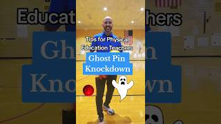 Ghost Pin Knockdown! 👻  Halloween Rolling Challenge! #physicaleducation #physed #pe #shorts screenshot 2