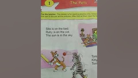 Sumita@DAV4Bokaro English Std-1  Ch-1  The Pets-- PART 1