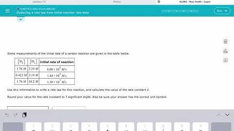 ALEKS: Deducing a rate law from initial reaction data (Part 1)