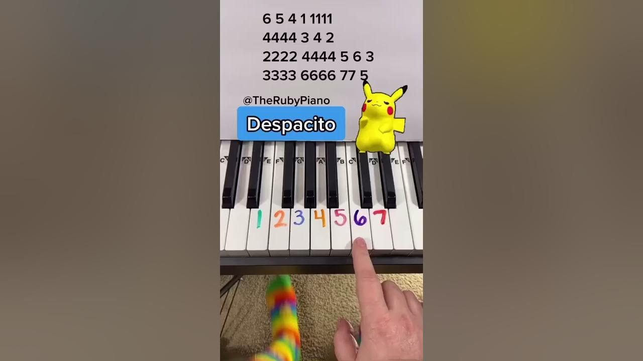 Despacito Piano Easy Tutorial With Numbers #shorts #piano