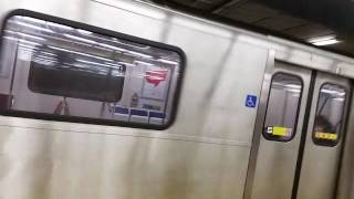Toronto Transit Commission Subway line 4 arrives at Sheppard-Yonge station