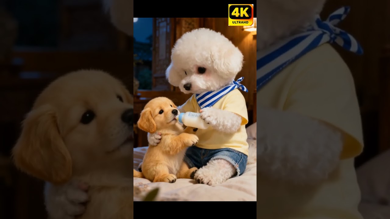 Dog Rescues Abandoned Puppy  Emotional Puppy Rescue Story. 