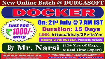 DOCKER Online Training @ DURGASOFT