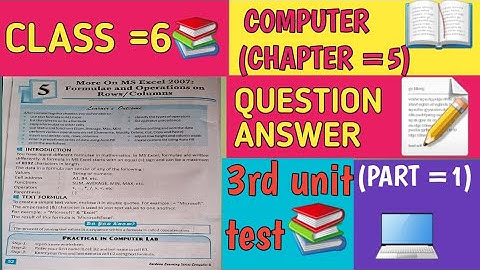 CLASS =6 COMPUTER 🖥  CHAPTER 5📖 QUESTION ANSWER 📝  (PART=1)3RD UNIT TEST #Muskankhanofficial3