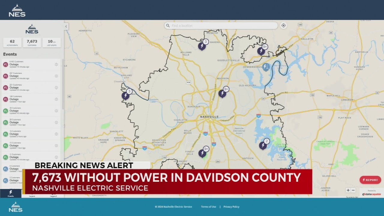 7K+ without power in Davidson County, TN amid storms - YouTube
