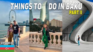 Things To Do In Baku Part 2  Heydar Aliyev Centre, Flame Tower, Food and More | Azerbaijan Vlog