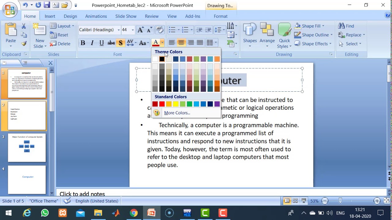Design Tab In Ms Powerpoint 2007