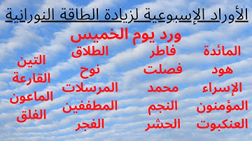 الورد الخاص لـ يوم الخميس من القرآن الكريم مكتوب #رضا_التونسي #رضا_المعلاوي #وهل_اجمل_من_ذكر_الله
