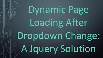Dynamic Page Loading After Dropdown Change: A Jquery Solution