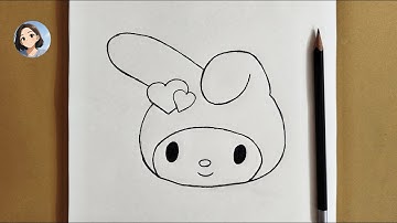 How to draw My Melody easy | Sanrio 🤍✨