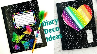 DIY|| Diary cover decoration ideas|| Front page design ideas of notebook|| Notebook cover deco idea