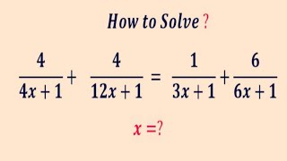 A Nice Math Problem | Olympiad question | Math tricks for competitive Exams | x=?