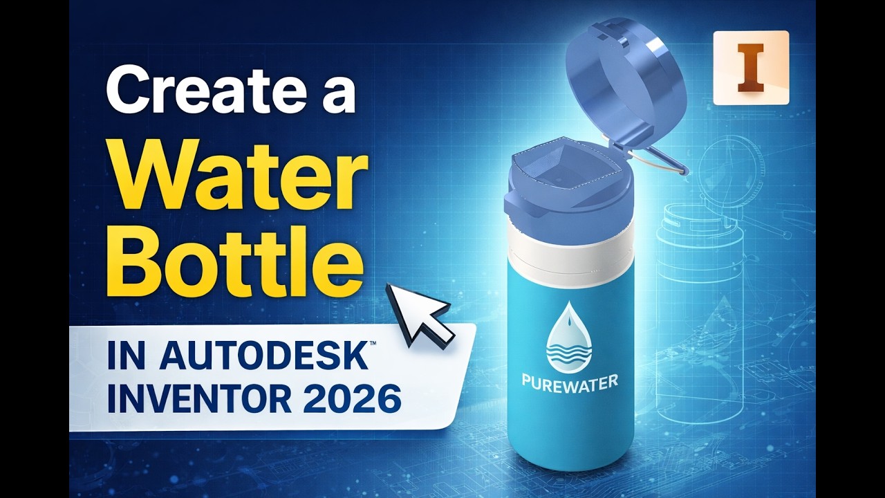 Autodesk Inventor 2026 | Basics For Beginners | Tutorial Water Bottle Design | Step-by-Step |