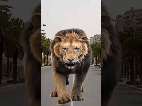 هروب أسد في الشارع