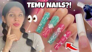 I Tried TEMU Full Cover Soft Gel Extensions + Non Stick Glue Gel…Worth It?! Mermaid Core Nails screenshot 5