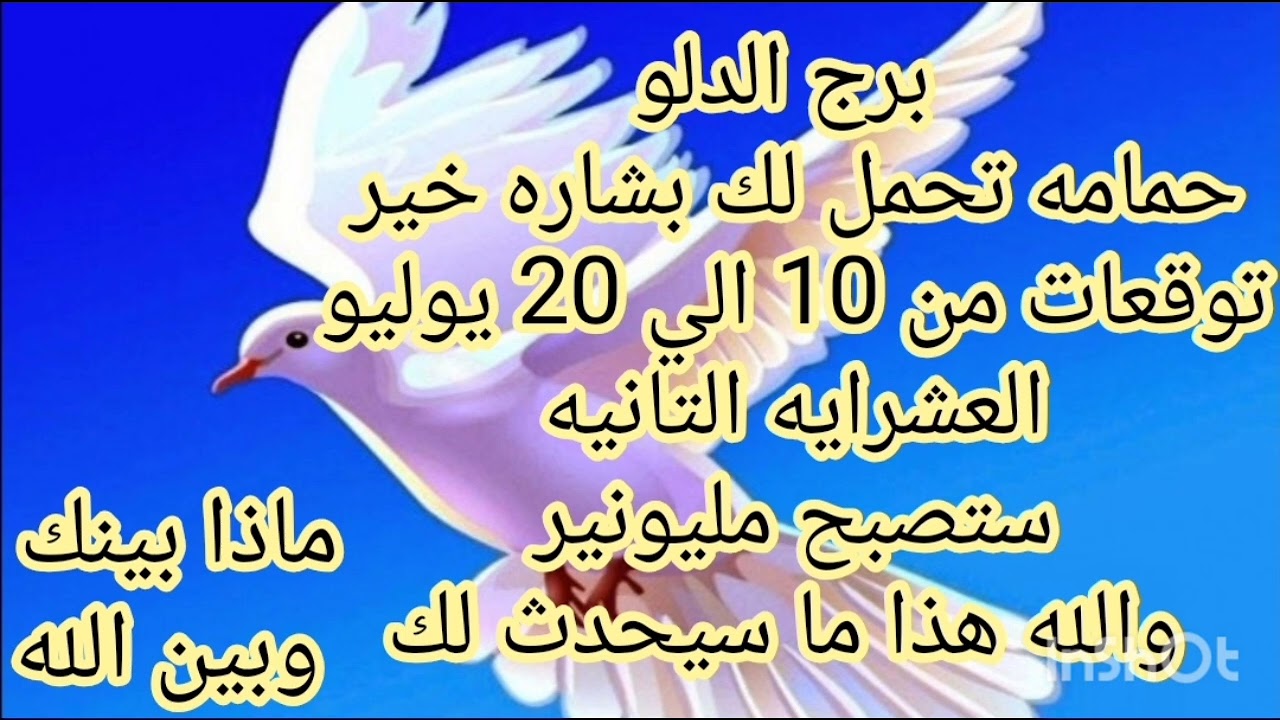برج الدلو حمامه تحمل لك بشاره خير 💫 توقعات من 10 الي 20 يوليو 💫 والله هذا ما سيحدث لك