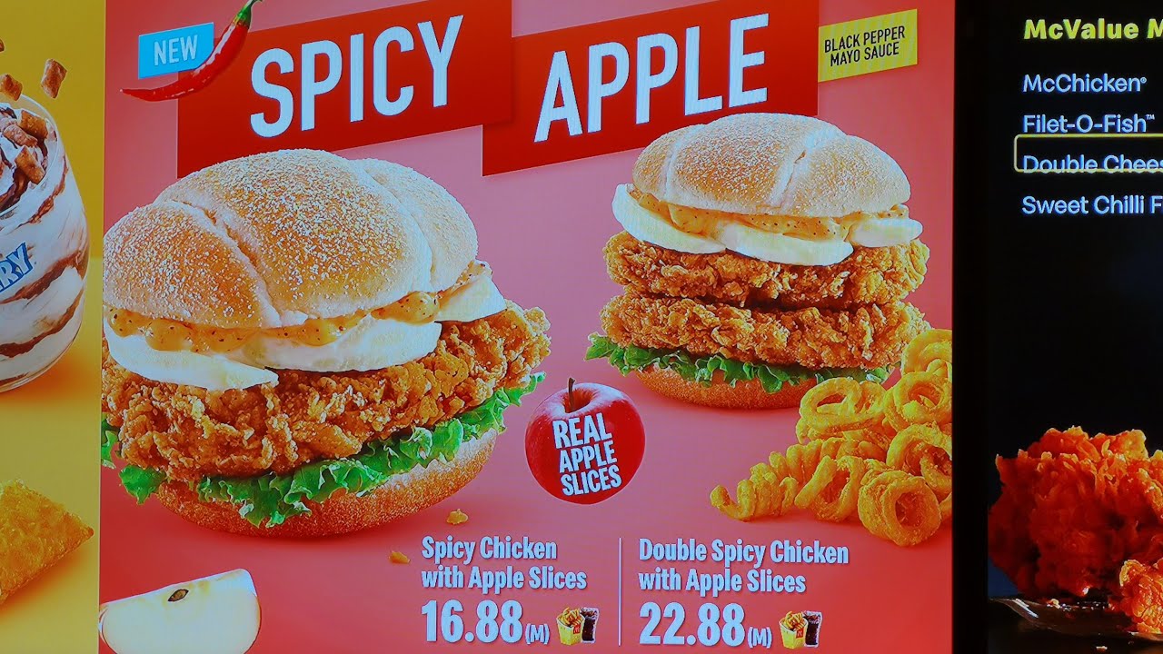 Spicy Chicken With Apple Burger Mcdonalds Review Youtube
